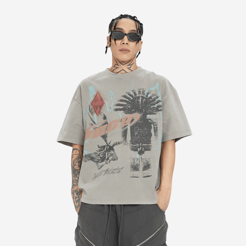 Tribal Graphic Print T-Shirt - Primo Collection