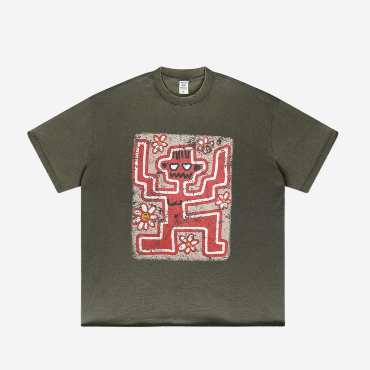 Oversized Distressed T-shirt - Dark Grey - Primo Collection