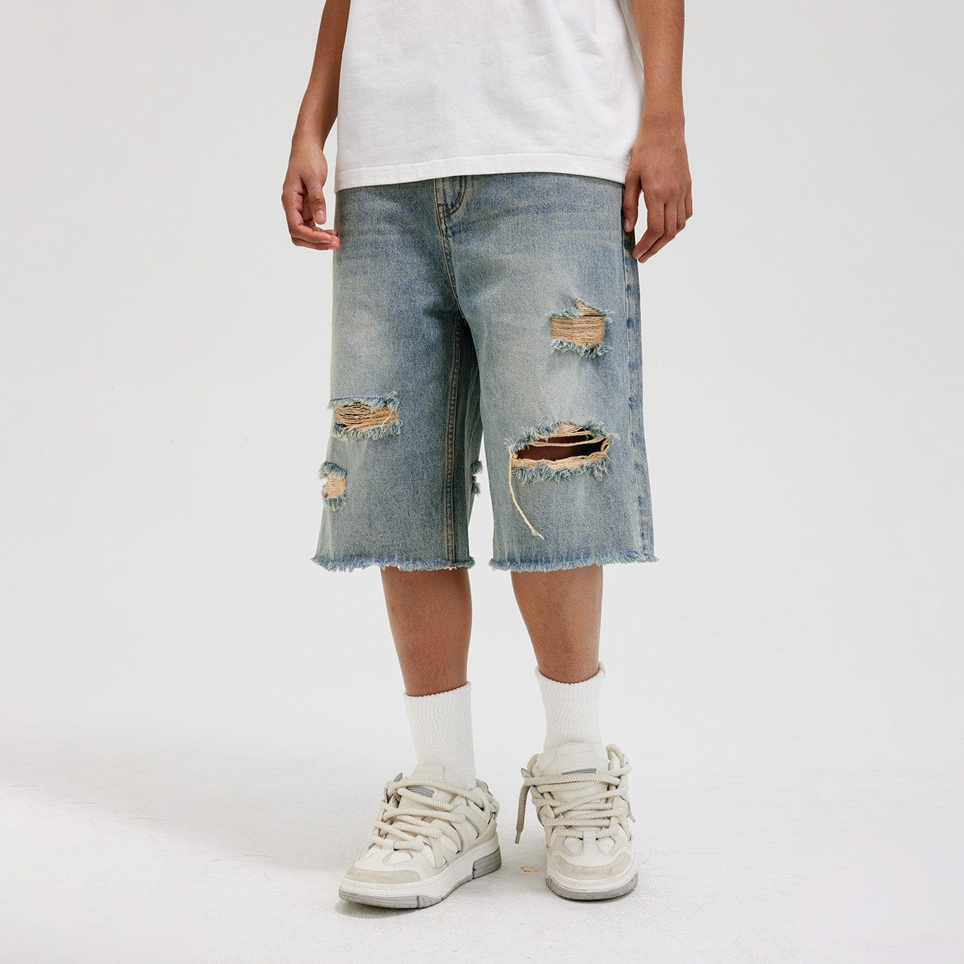 Ripped Denim Shorts - Primo Collection