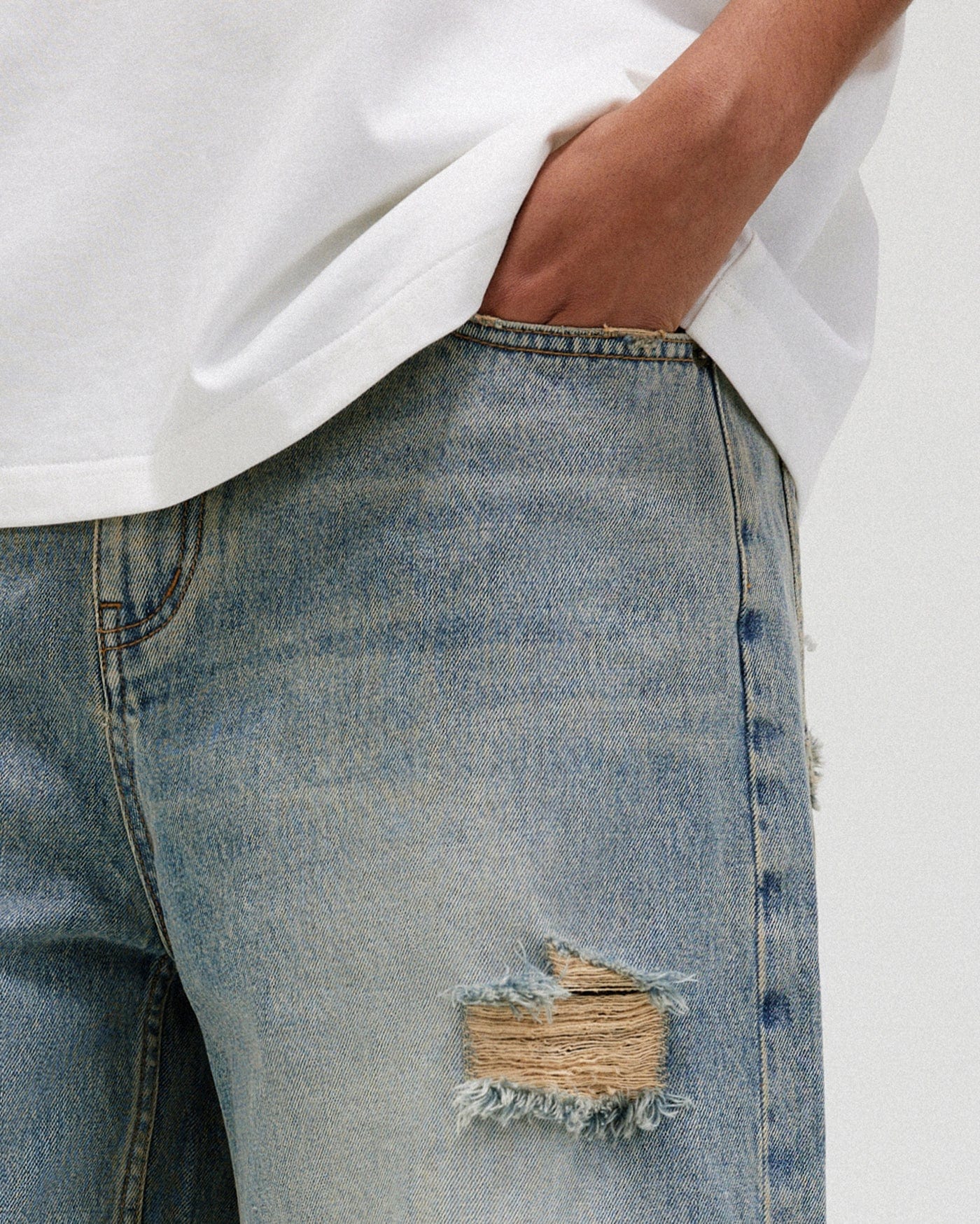 Ripped Denim Shorts - Primo Collection