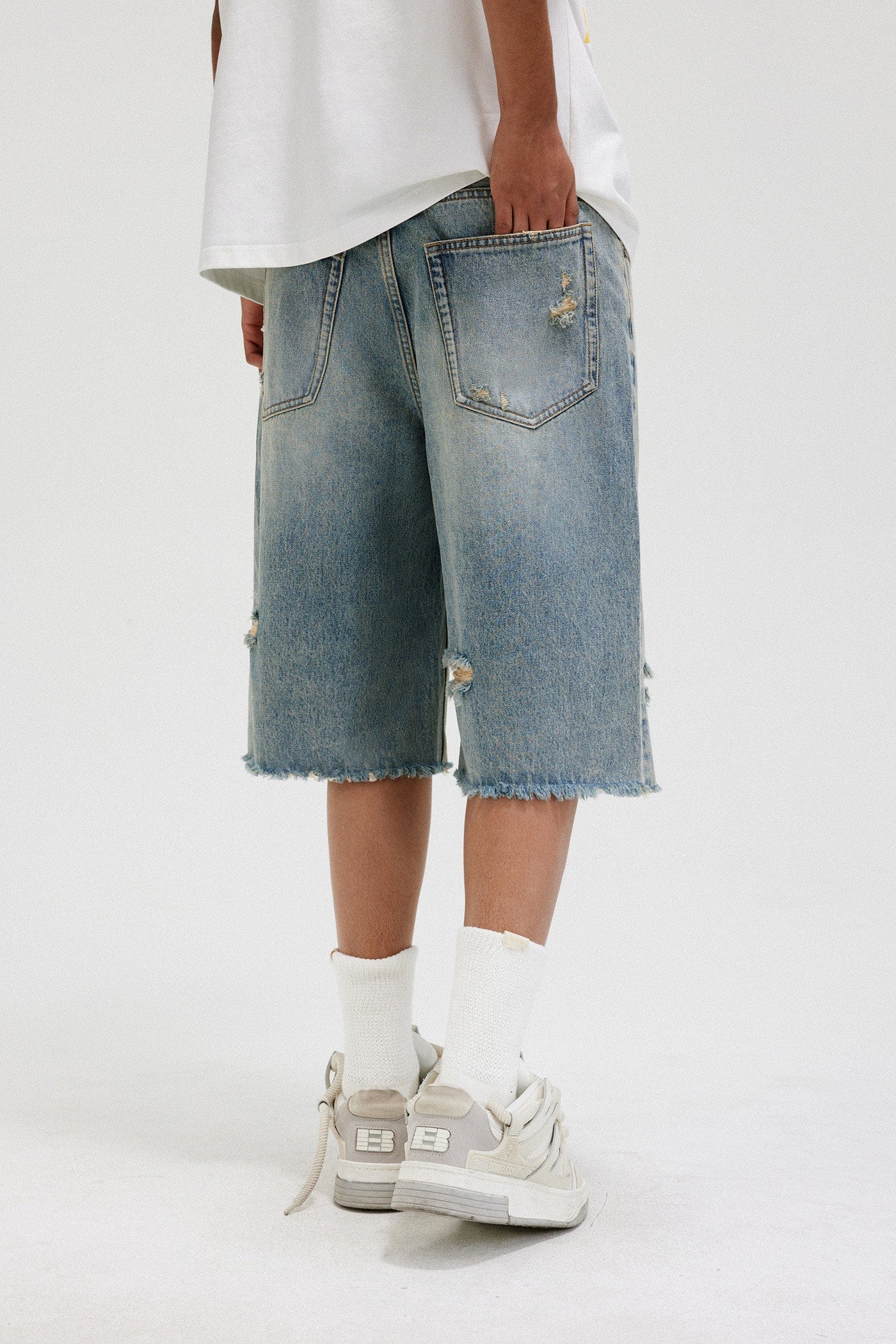 Ripped Denim Shorts - Primo Collection