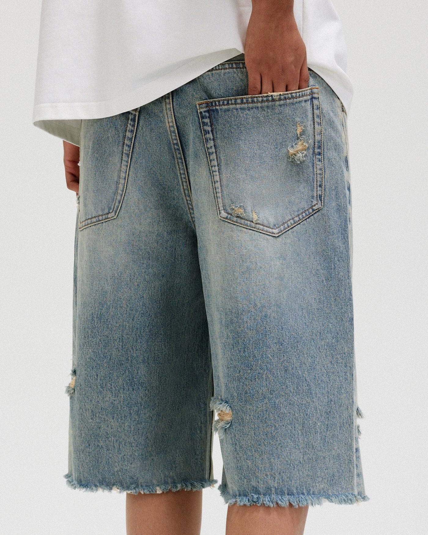 Ripped Denim Shorts - Primo Collection