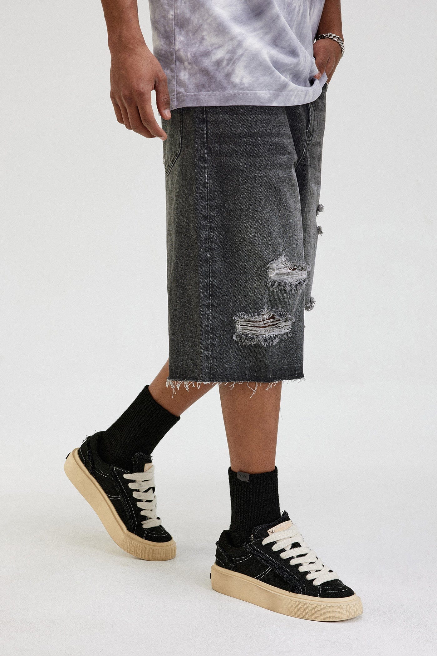 Ripped Denim Shorts - Primo Collection