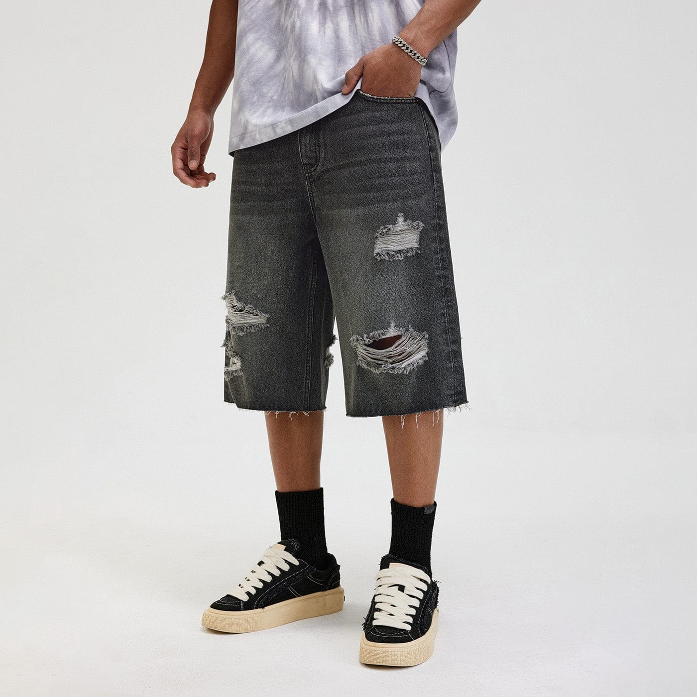 Ripped Denim Shorts - Primo Collection