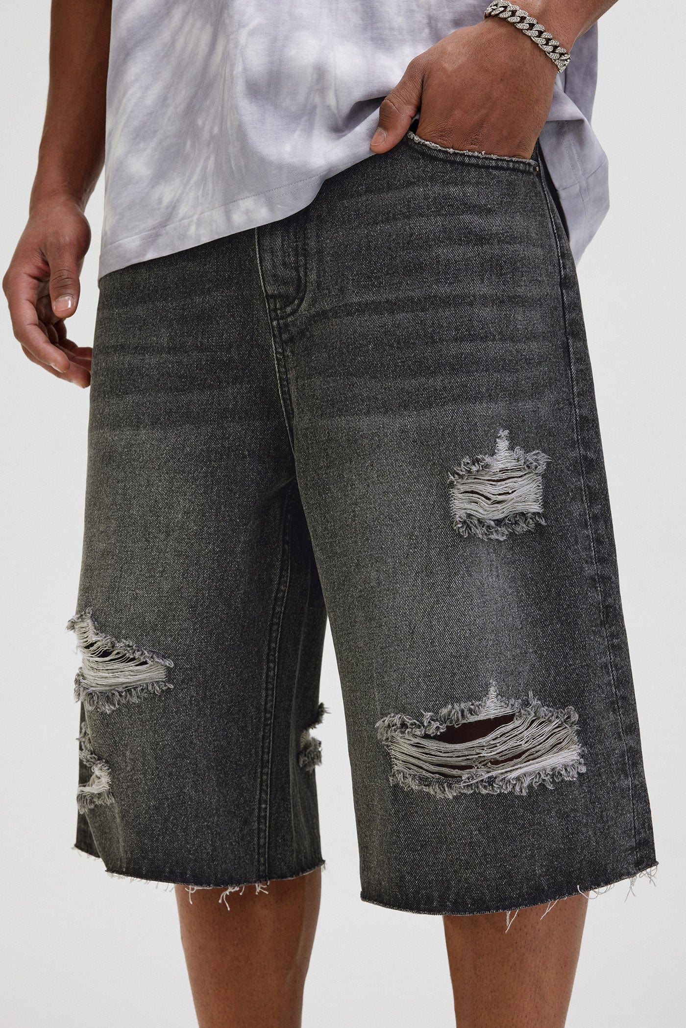 Ripped Denim Shorts - Primo Collection