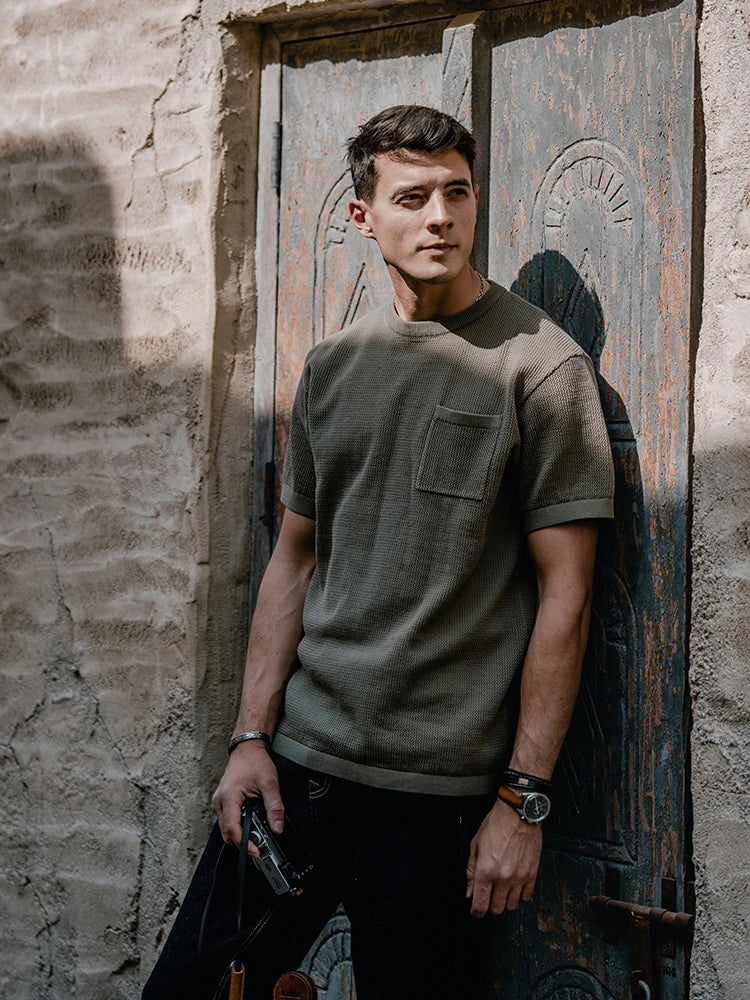 Waffle knit T-shirt - Primo Collection