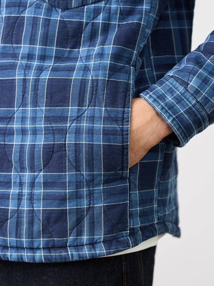 Indigo Blue Plaid Coat - Primo Collection