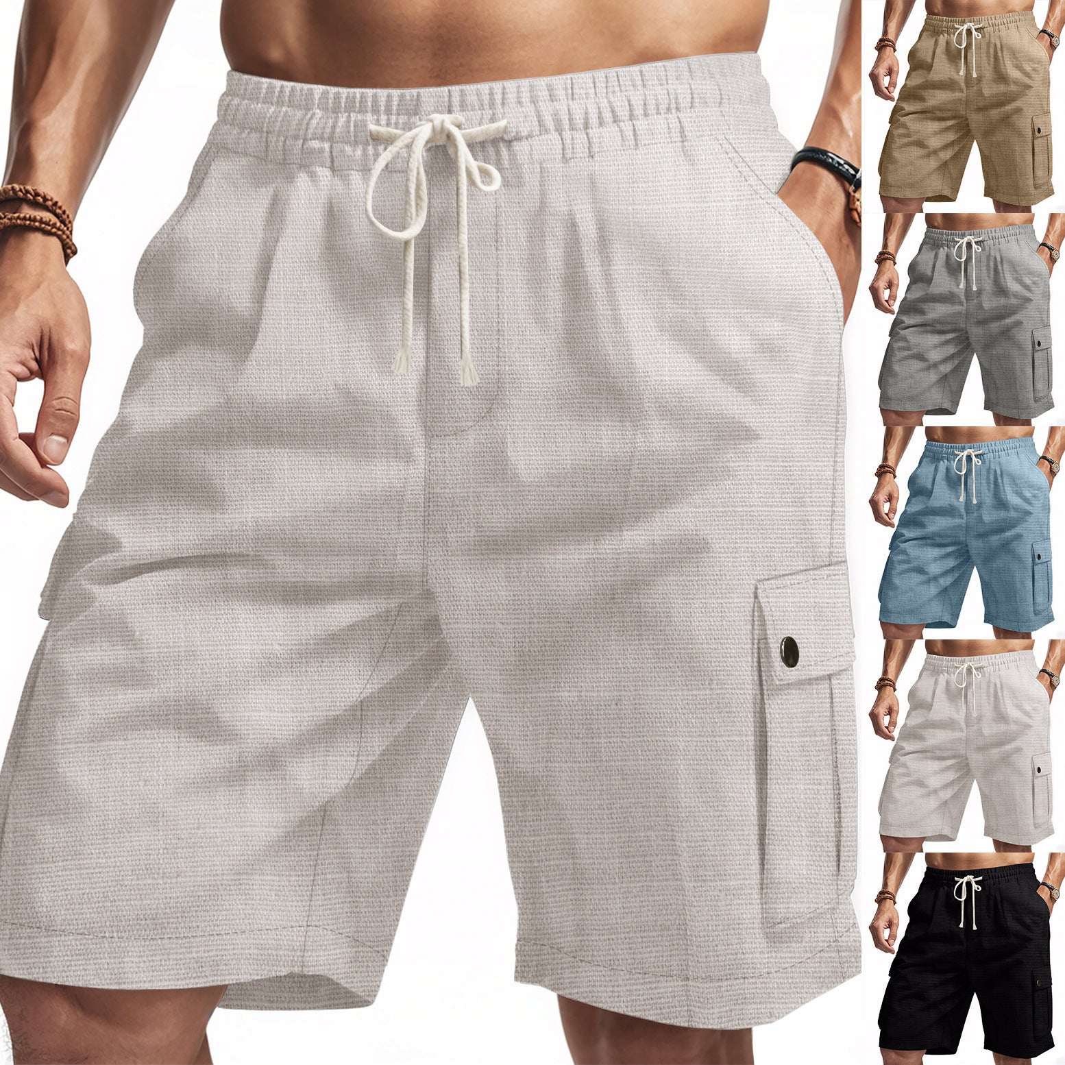 Amekaji Workwear Bamboo Linen Beach Casual Shorts - Primo Collection
