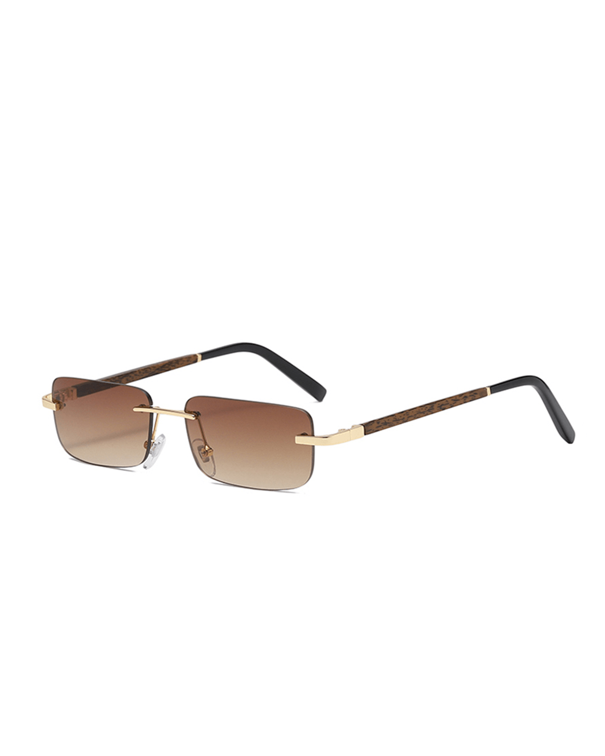 Rectangular Chocolate Brown Sunglasses