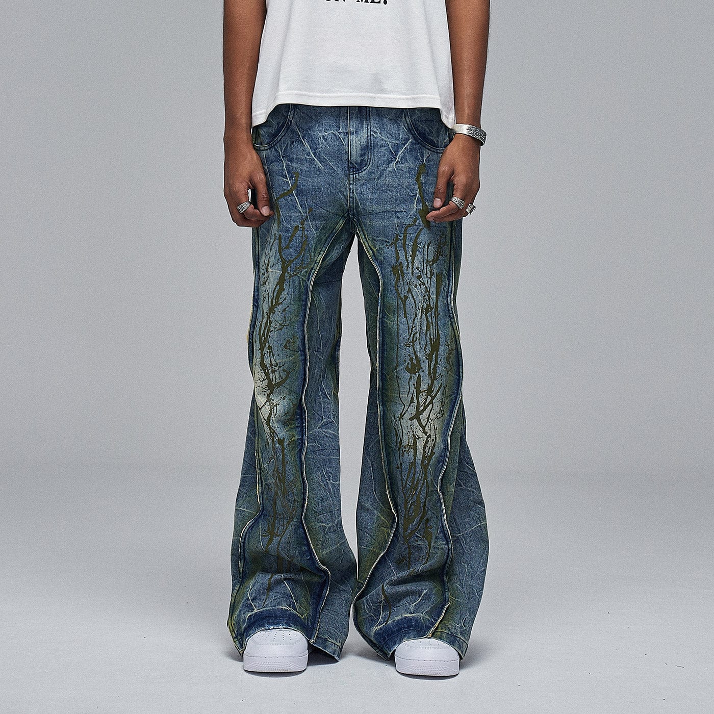 DND4DES Ripple Spliced Washed Jeans - Primo Collection 