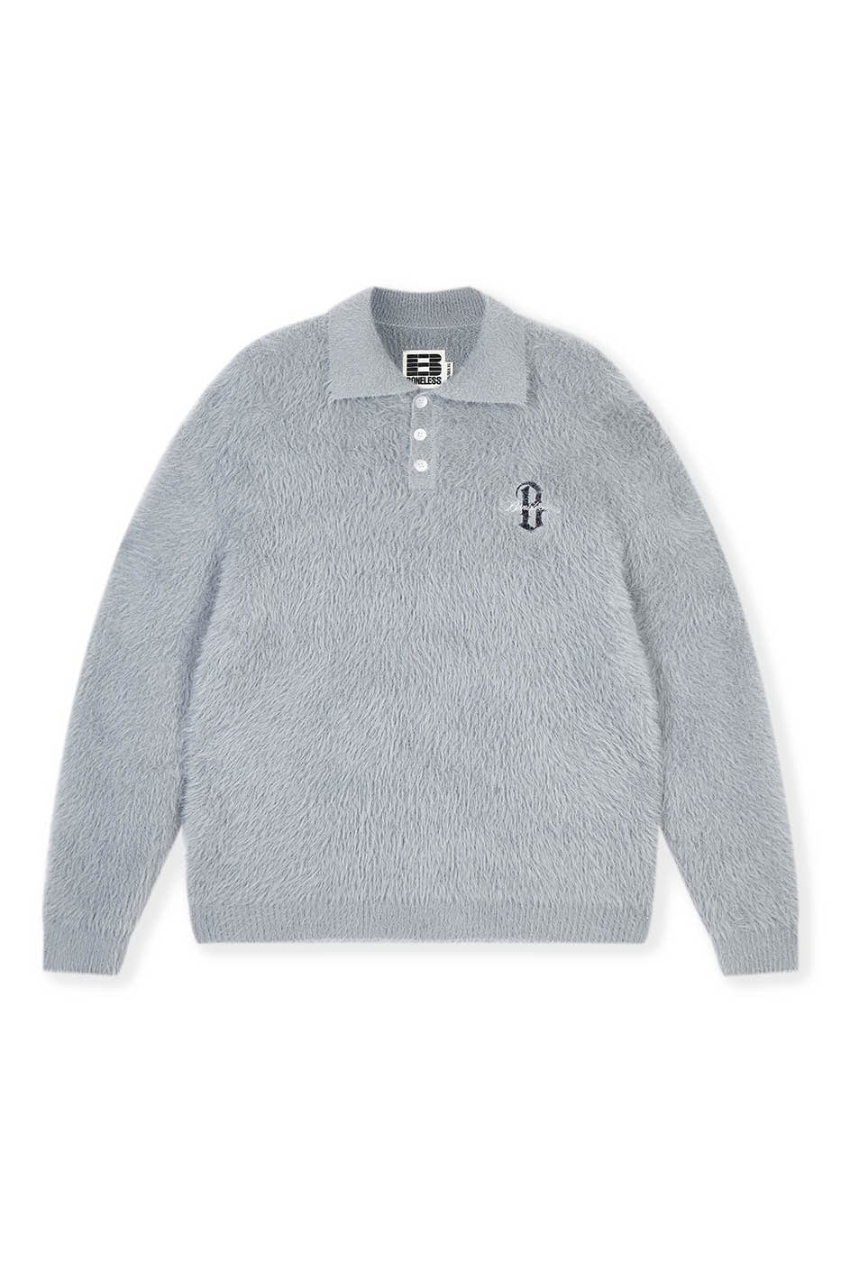 BONELESS Mohair Embroidered Logo Polo Sweater - Primo Collection 