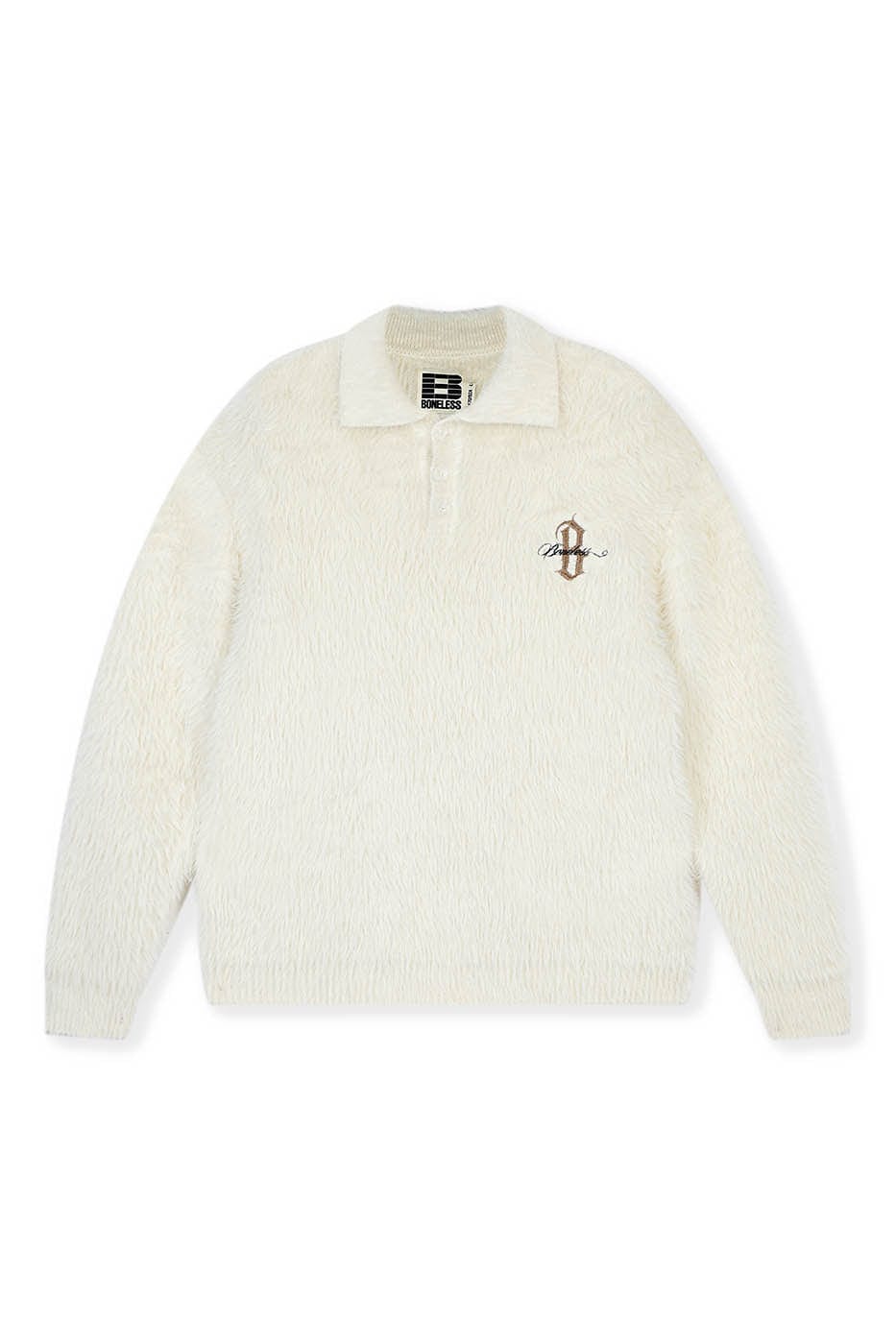 BONELESS Mohair Embroidered Logo Polo Sweater - Primo Collection 