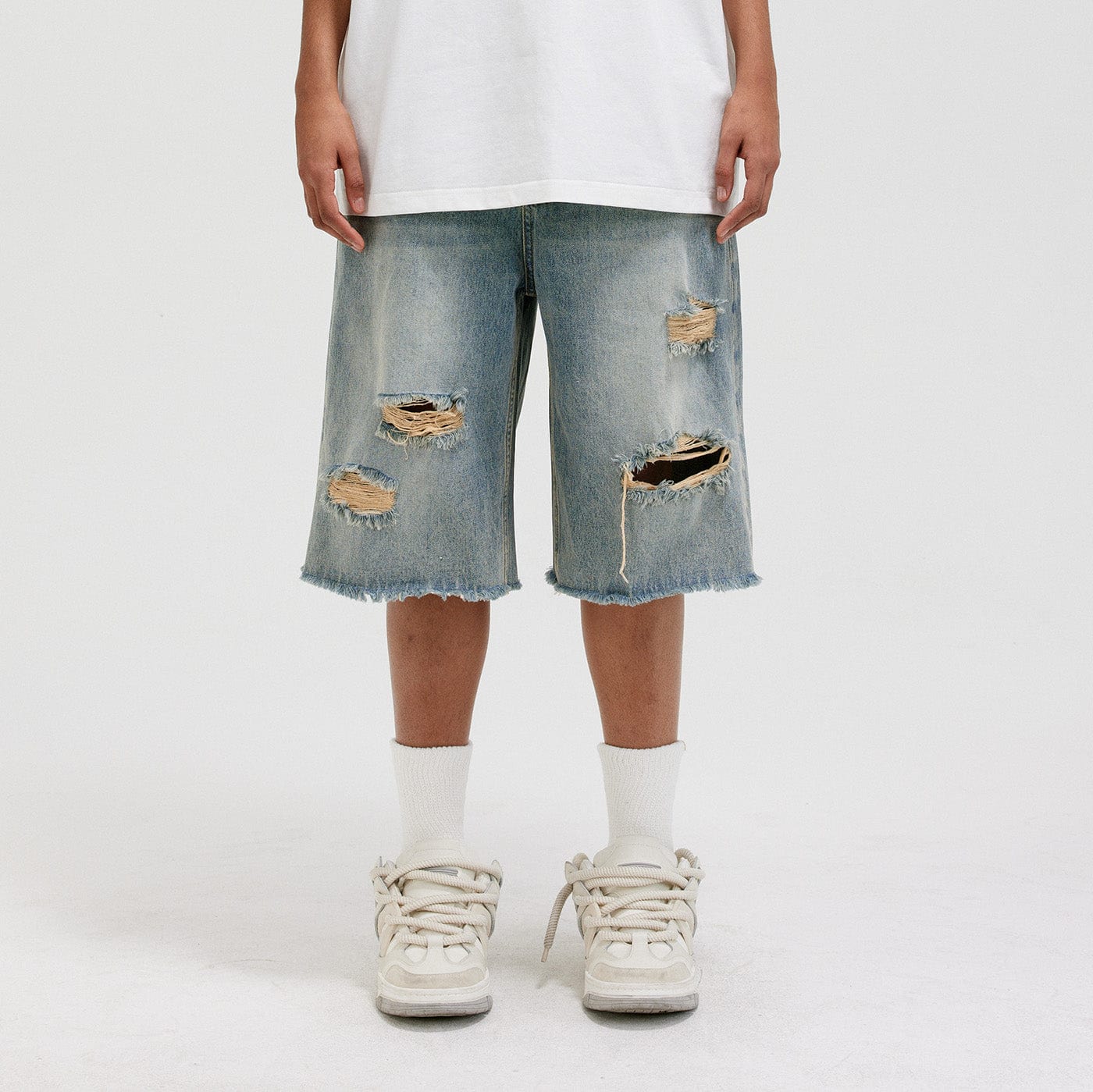 Ripped Denim Shorts - Primo Collection 