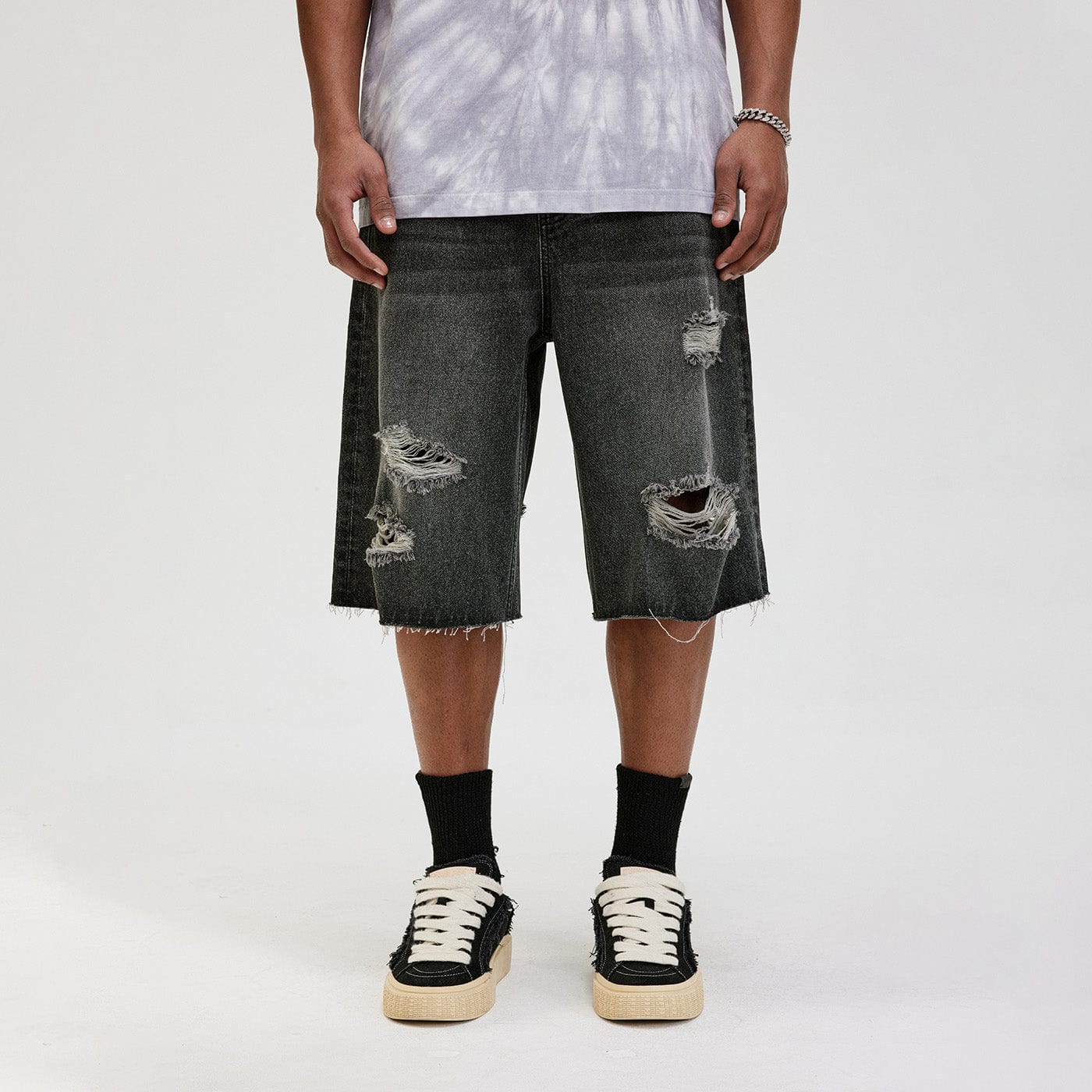 Ripped Denim Shorts - Primo Collection 