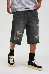 Ripped Denim Shorts