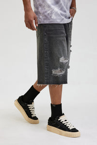 Ripped Denim Shorts