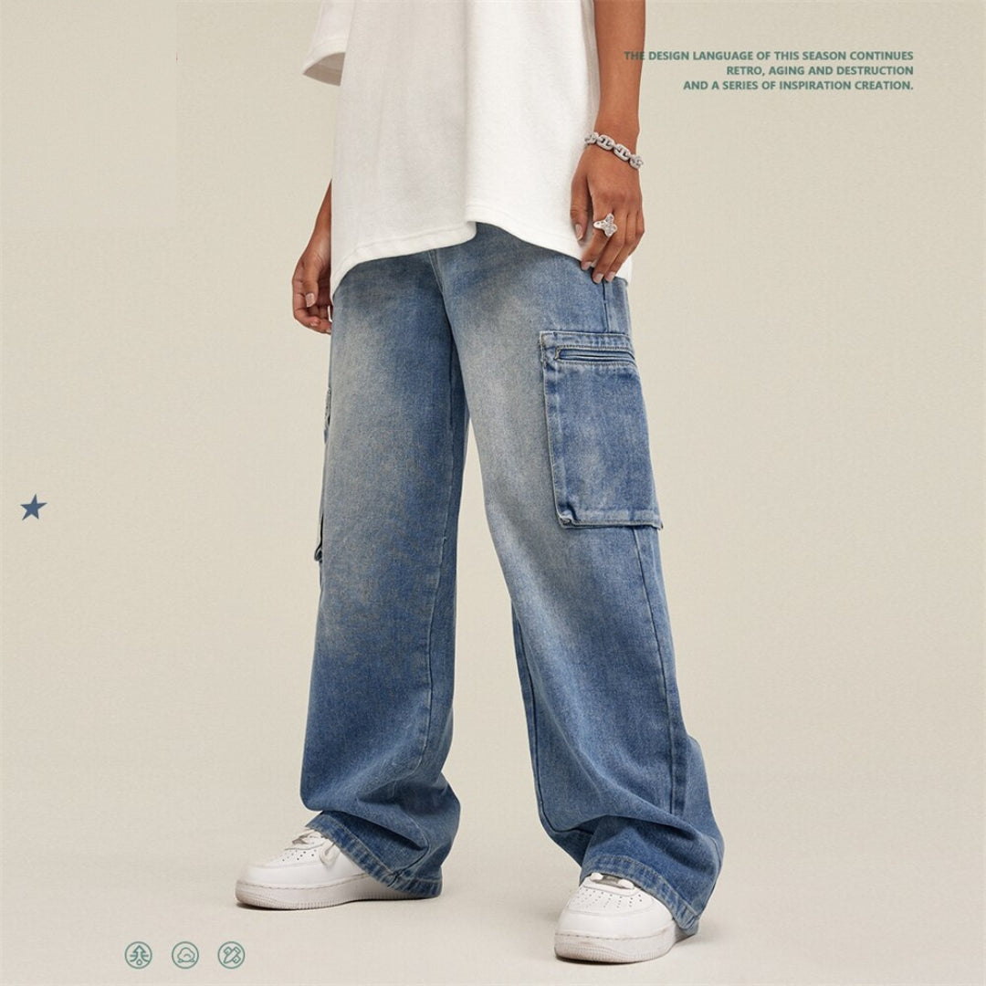Primo Straight Leg Jeans - Blue - Primo Collection 