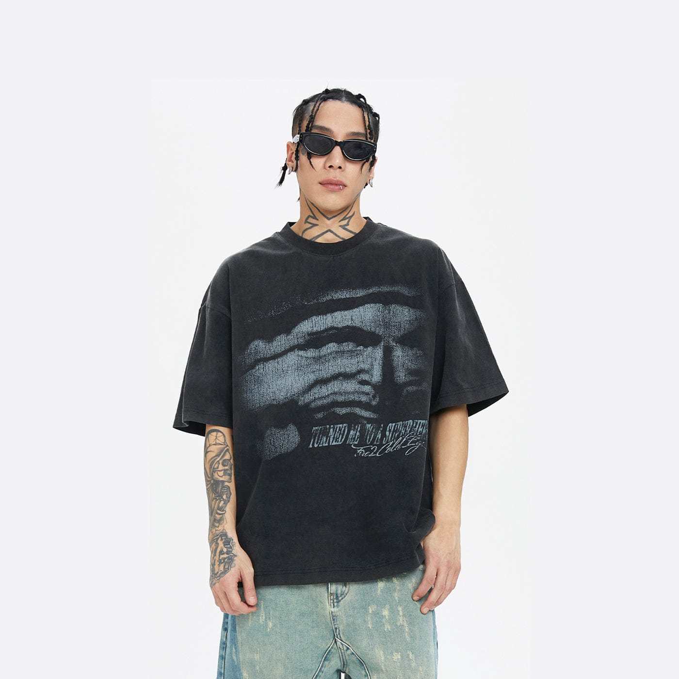 F2CE Face Graphics Washed T-Shirt - Primo Collection 