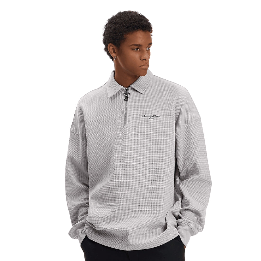 Waffle Quarter Zip Long Sleeve - Primo Collection 