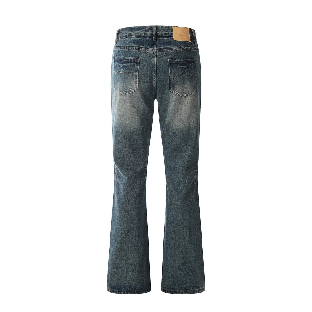 Blue Spliced Flared Jeans - Primo Collection 