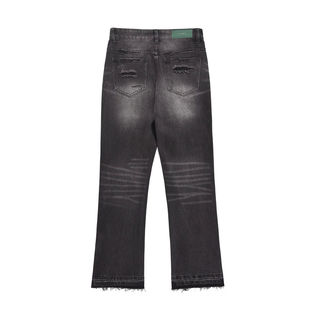 Distressed Black Flared Jeans - Primo Collection 