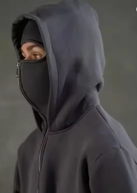 Balaclava Half-Zip Hoodie - Double Hood Fleece Sweatshirt - Primo Collection 