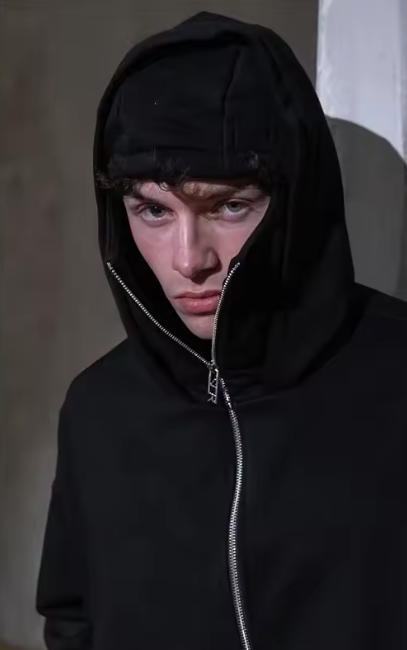 Balaclava Half-Zip Hoodie - Double Hood Fleece Sweatshirt - Primo Collection 