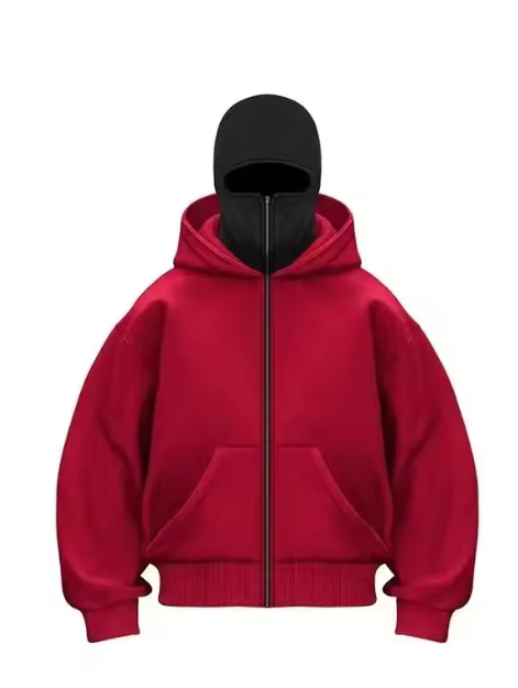 Balaclava Half-Zip Hoodie - Double Hood Fleece Sweatshirt - Primo Collection 
