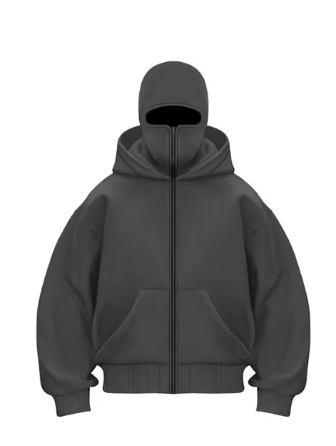 Balaclava Half-Zip Hoodie - Double Hood Fleece Sweatshirt - Primo Collection 