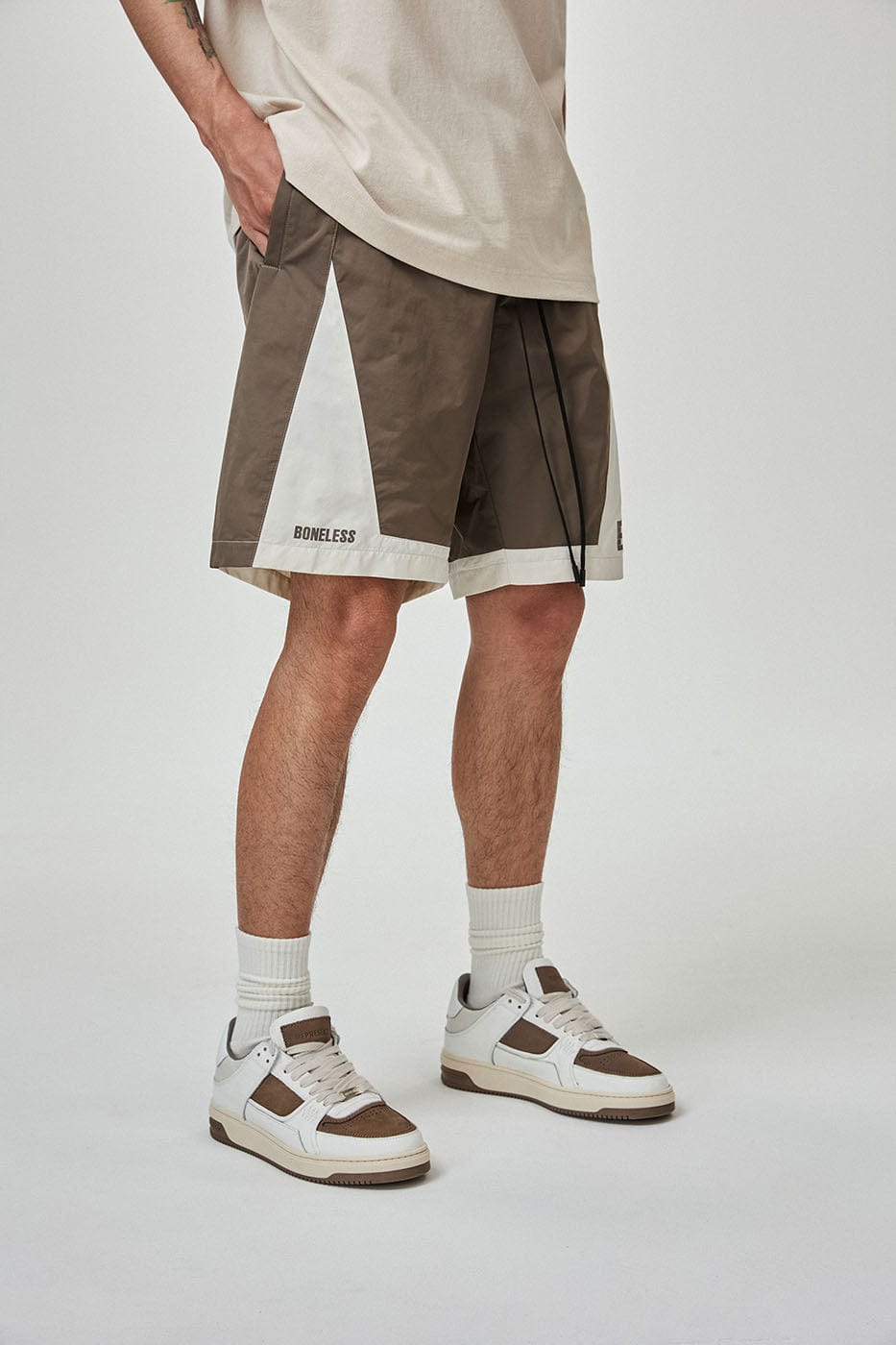 Bloneless Contrast Paneled Shorts - Primo Collection 